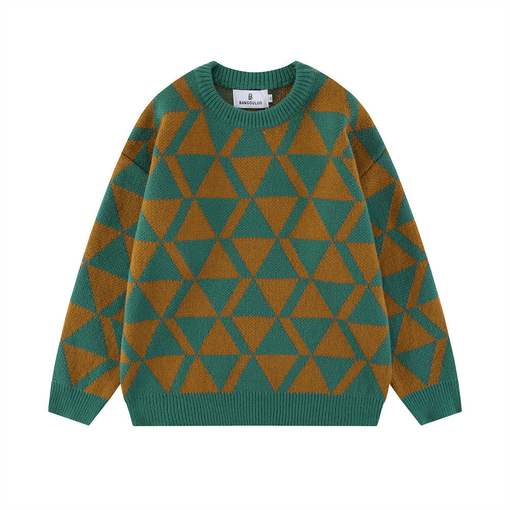 Triangle Pattern Men's Sweater Niche Design