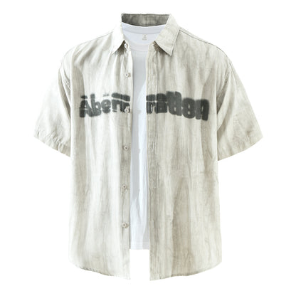 Men's Letter-Print Short-Sleeve Shirt