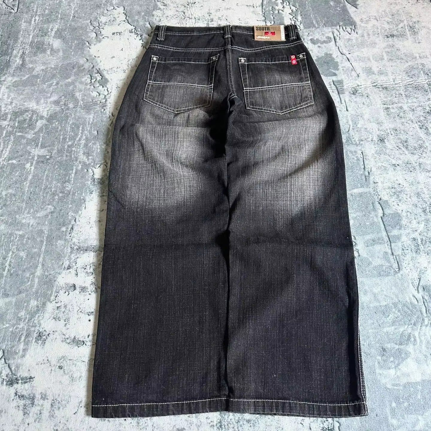 Mens Straight-leg Wide-leg Relaxed-fit Jeans