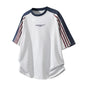 Pure Cotton Crew Neck Retro Raglan Short-sleeve T-shirt