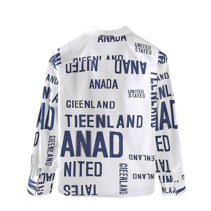 Men's Fashion Letter Print Shirt