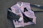 American-style Letter-embroidered Color-block Baseball Jacket For Men