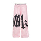 Fake Two-Piece Color-Block Wide-Leg Long Pants With Double Waistbands