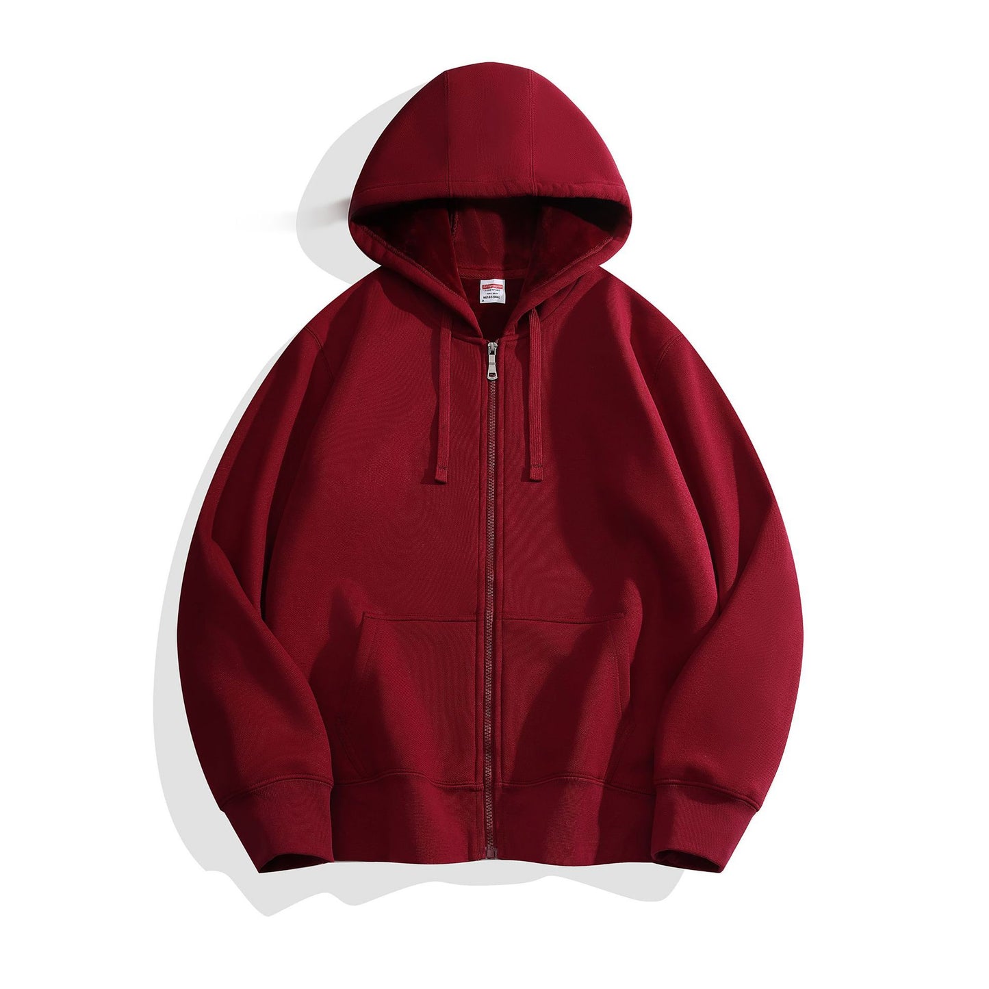 Solid-color Fleece-lined Hoodie For Men And Women