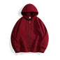 Solid-color Fleece-lined Hoodie For Men And Women