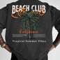 American-style Vintage Coconut Tree Pattern T-shirt