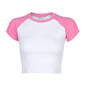 Color matching angel print short sleeve