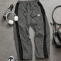 Mens Side-Panel Spliced Drawstring Quick-Dry Casual Pants
