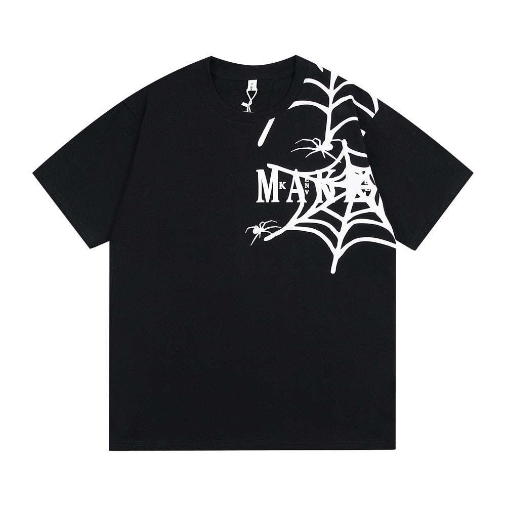 Dark Spider Web Printed Short Sleeve Men