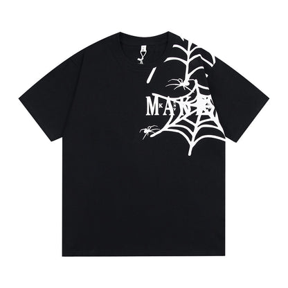 Dark Spider Web Printed Short Sleeve Men
