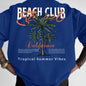 American-style Vintage Coconut Tree Pattern T-shirt