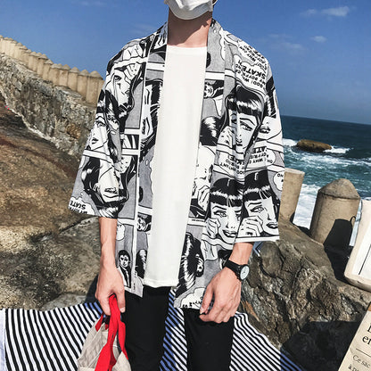 Half sleeve shirt robe