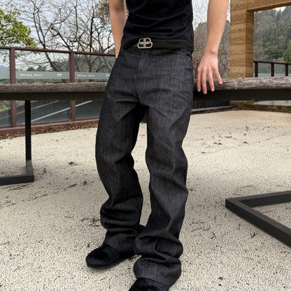 Retro Black Acid-washed Bootcut Versatile Jeans