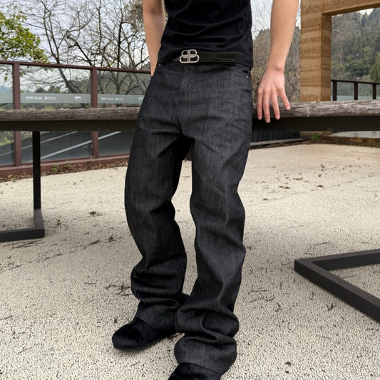 Retro Black Acid-washed Bootcut Versatile Jeans