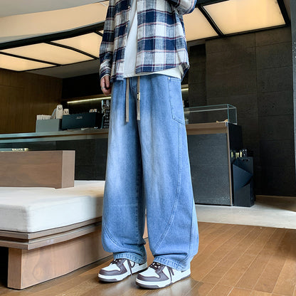 Flared Jeans Solid Color Plus Size Oversized Retro Version