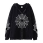 Spider Web Zipper Foreign Trade Sweater Street Fashion Hoodie