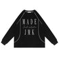 Street Fashion Embroidered Letter Crew Neck Sweater For Men