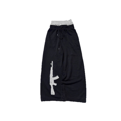 Retro Double-layer Waist Loose Casual Pants