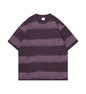Tie-dye Washed Striped Short-Sleeve Mens Cotton T-Shirt