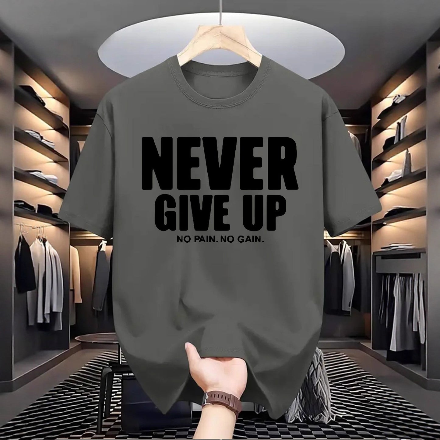 Casual Letter-print Crew-neck Versatile Short-sleeve Top
