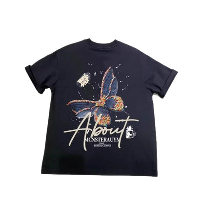 Men's Casual Bottoming Top With Butterfly Pattern