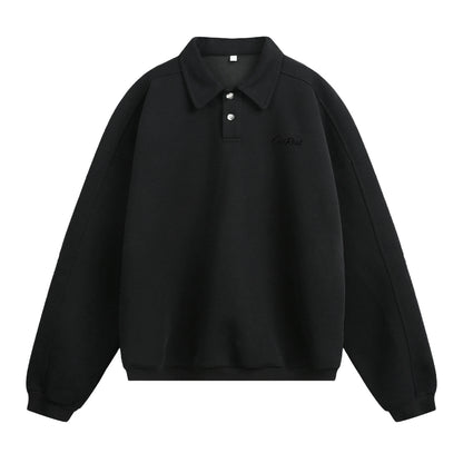 Autumn Retro Loose-fit Neckline Buttoned Long Sleeves
