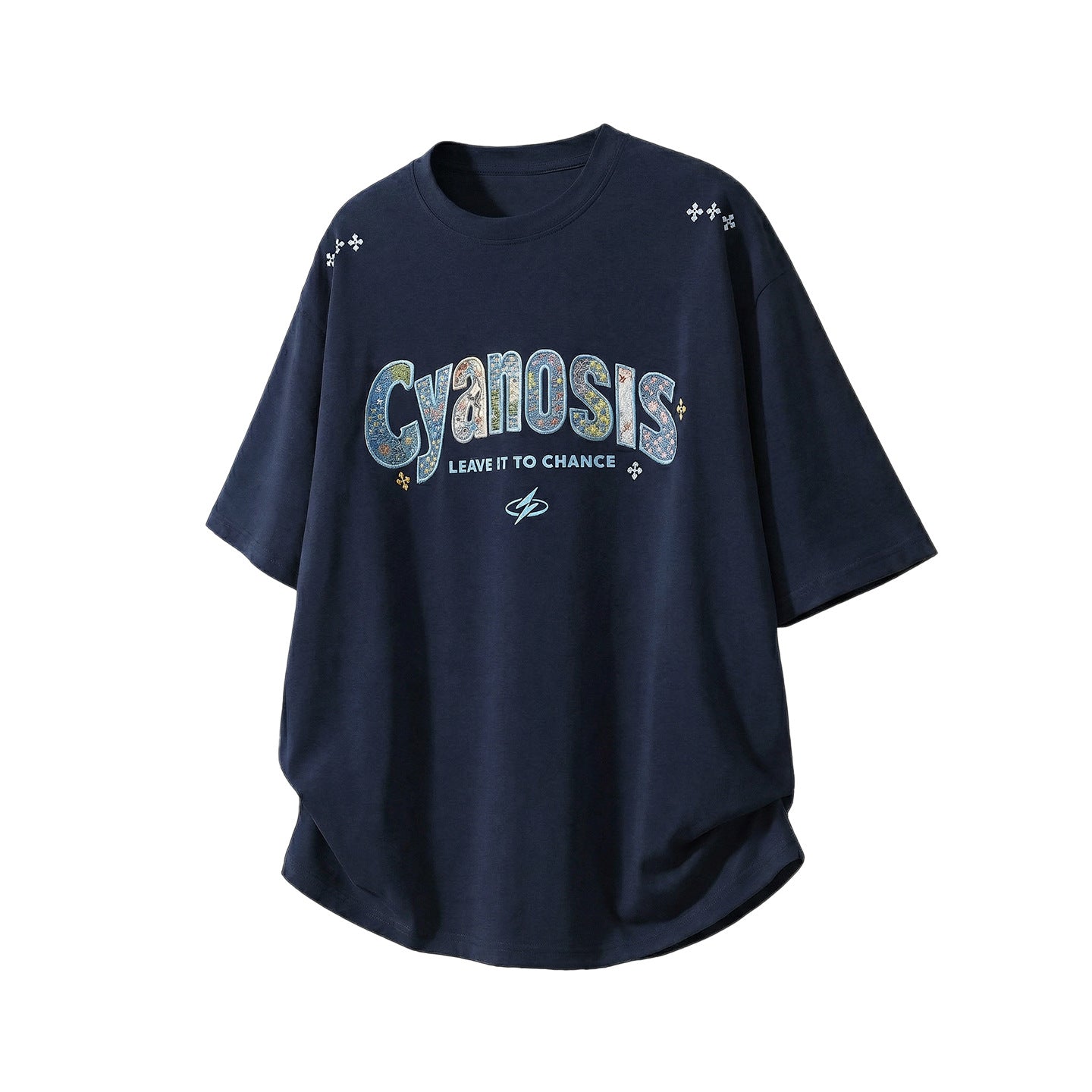 Embroidered Patch Cotton Short-Sleeve T-Shirt For Men