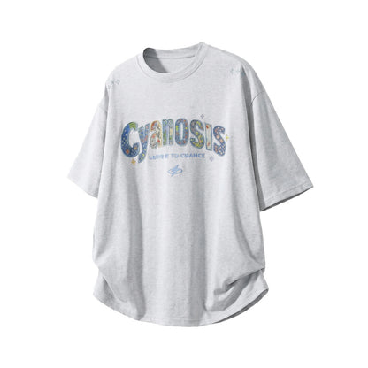 Embroidered Patch Cotton Short-Sleeve T-Shirt For Men
