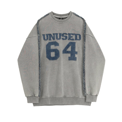 Letter-Embroidered Crew-Neck Sweatshirt For Men