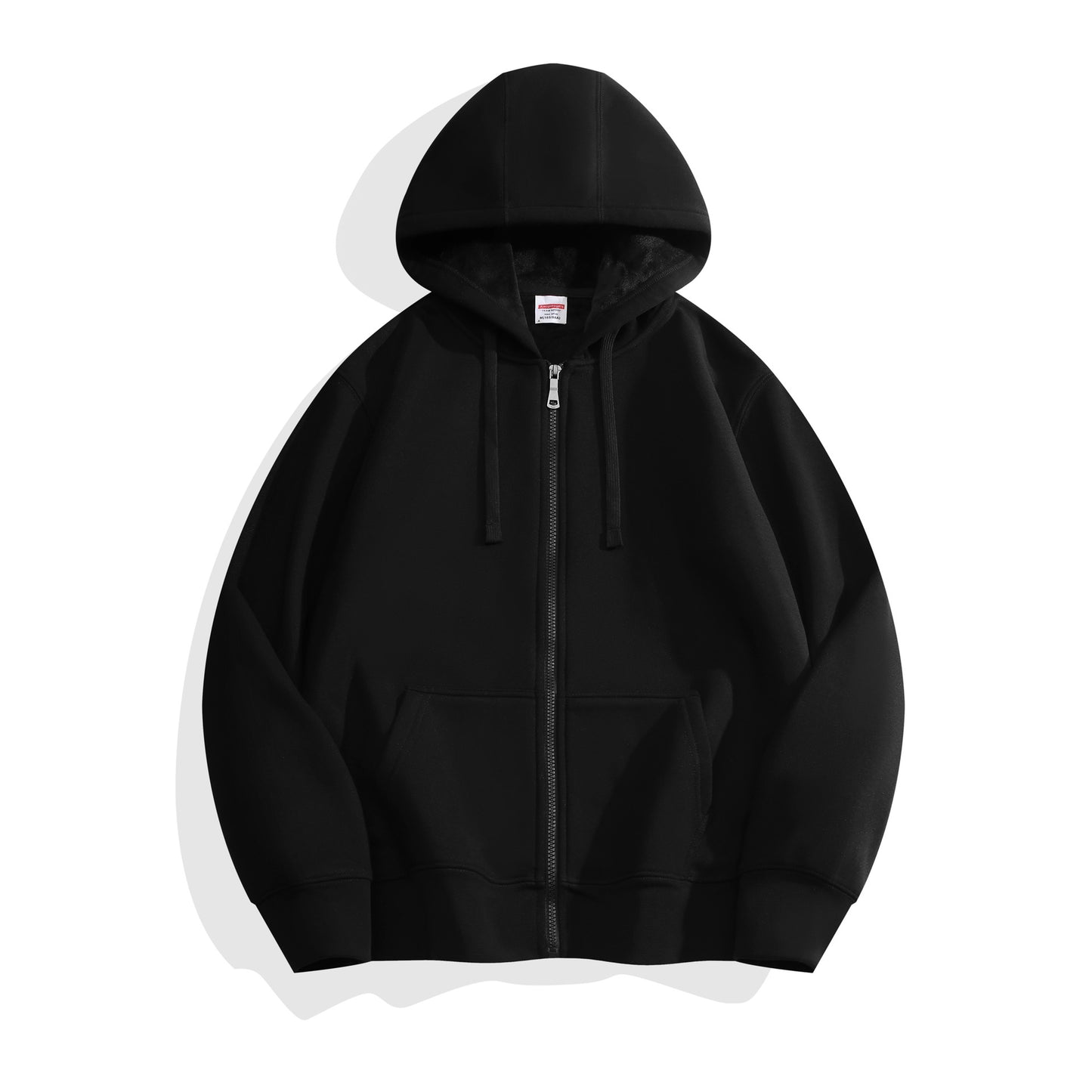 Solid-color Fleece-lined Hoodie For Men And Women
