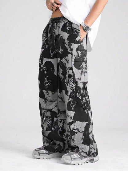 Men's Japanese-style Retro Loose Straight-leg Casual Trousers