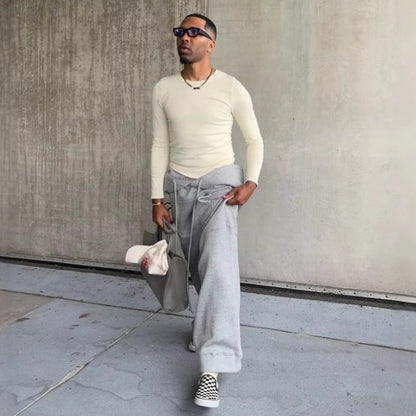 Street-style Loose-fitting Casual Drop-crotch Sweatpants