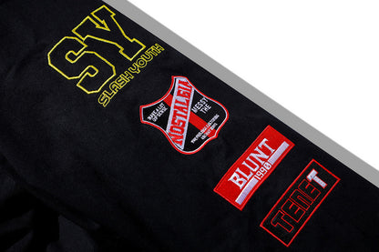 Men Retro Embroidered Patch Racing Street Hip Hop Motorcycle Suit Jacket