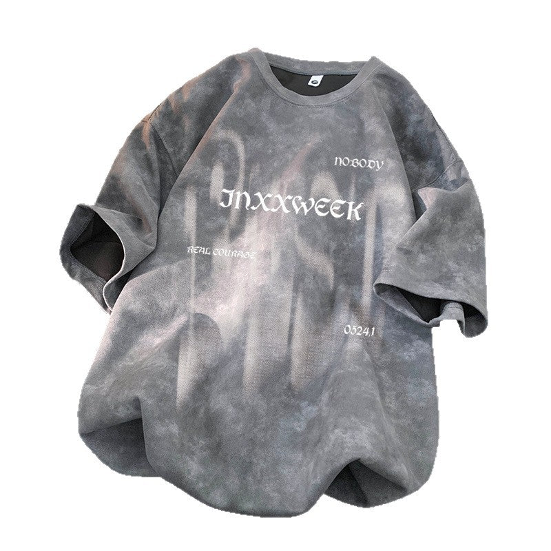 Short-sleeve Washed-and-distressed T-shirtbase Layer