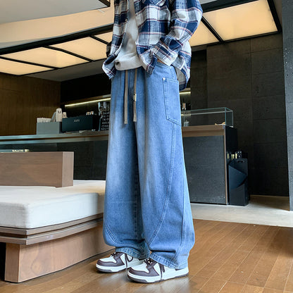 Flared Jeans Solid Color Plus Size Oversized Retro Version