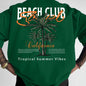 American-style Vintage Coconut Tree Pattern T-shirt