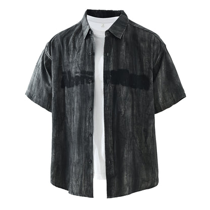 Men's Letter-Print Short-Sleeve Shirt