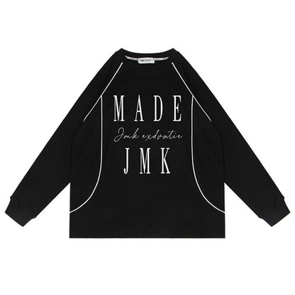 Street Fashion Embroidered Letter Crew Neck Sweater For Men