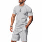 Men's Crew-Neck Short-Sleeve T-Shirt And Shorts Set