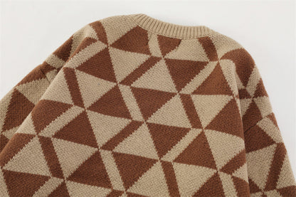 Triangle Pattern Men's Sweater Niche Design
