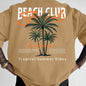 American-style Vintage Coconut Tree Pattern T-shirt