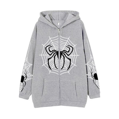 Spider Web Zipper Foreign Trade Sweater Street Fashion Hoodie