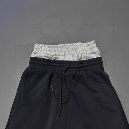 Retro Double-layer Waist Loose Casual Pants
