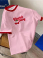 Men's Cherry Letter Print T-Shirt