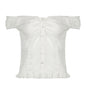 American-style Resort-Ready Minimalist Off-Shoulder Lace-trimmed Patchwork Short Shirt