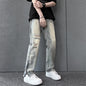 Mens SpringSummer Loose-Fit Denim Jeans With A Side Zipper