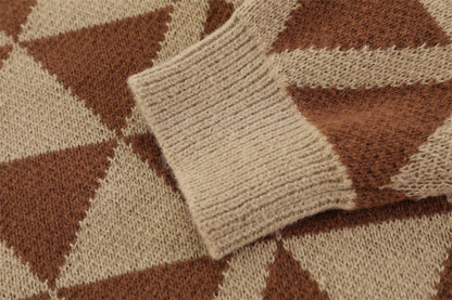 Triangle Pattern Men's Sweater Niche Design