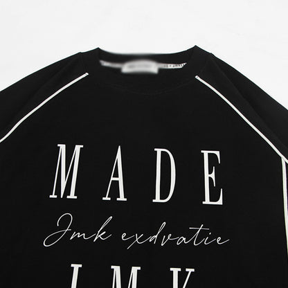 Street Fashion Embroidered Letter Crew Neck Sweater For Men