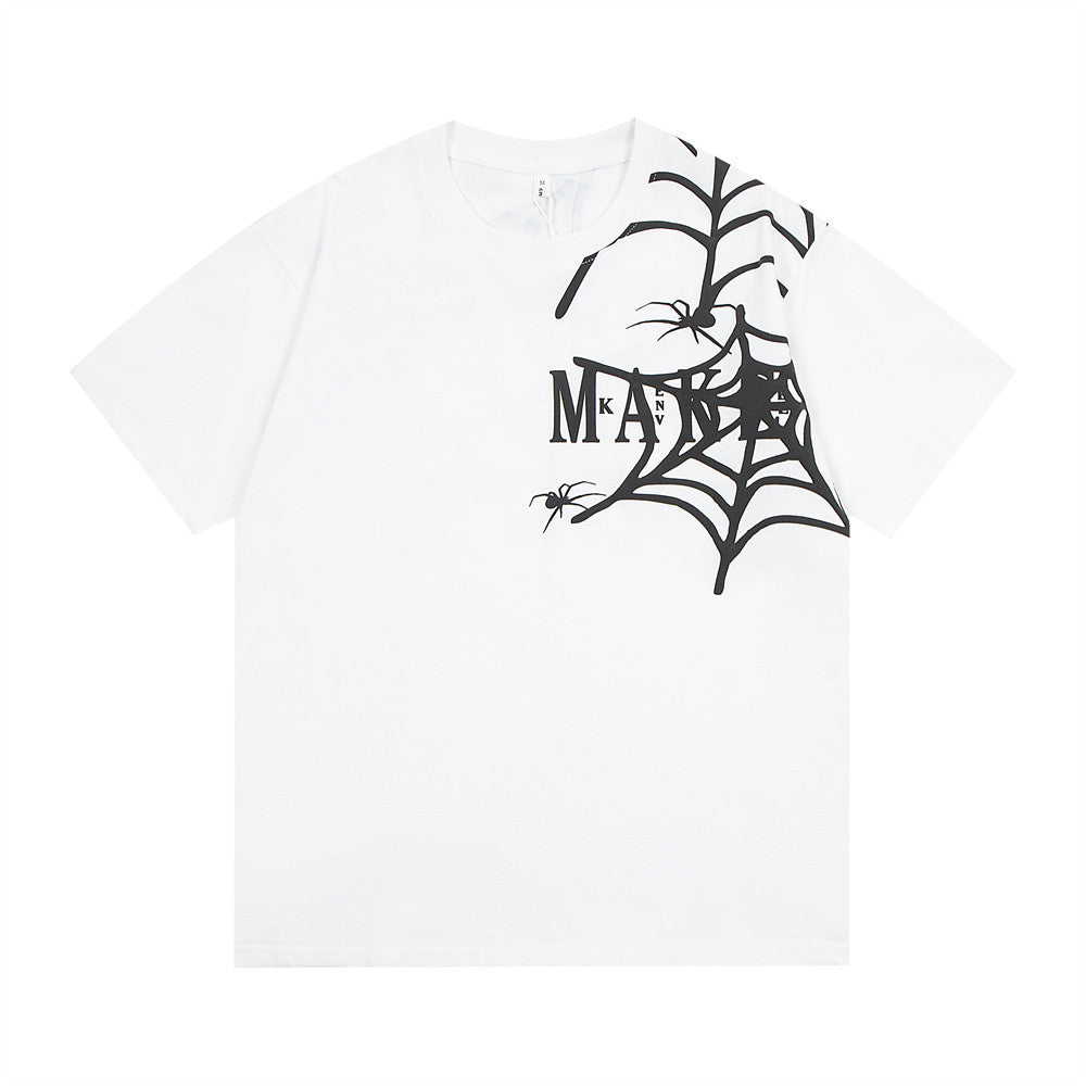 Dark Spider Web Printed Short Sleeve Men