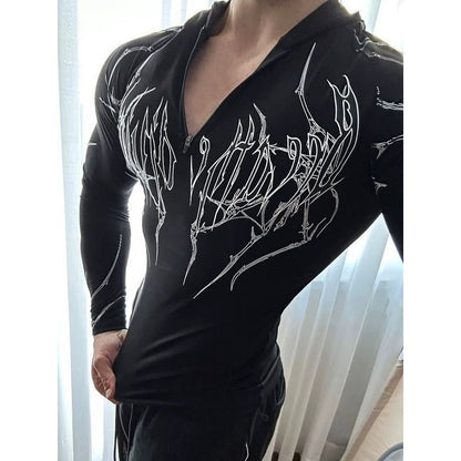 Fitness Half-Zip Quick-Dry Stretchy Hooded Long-Sleeve Sports Top